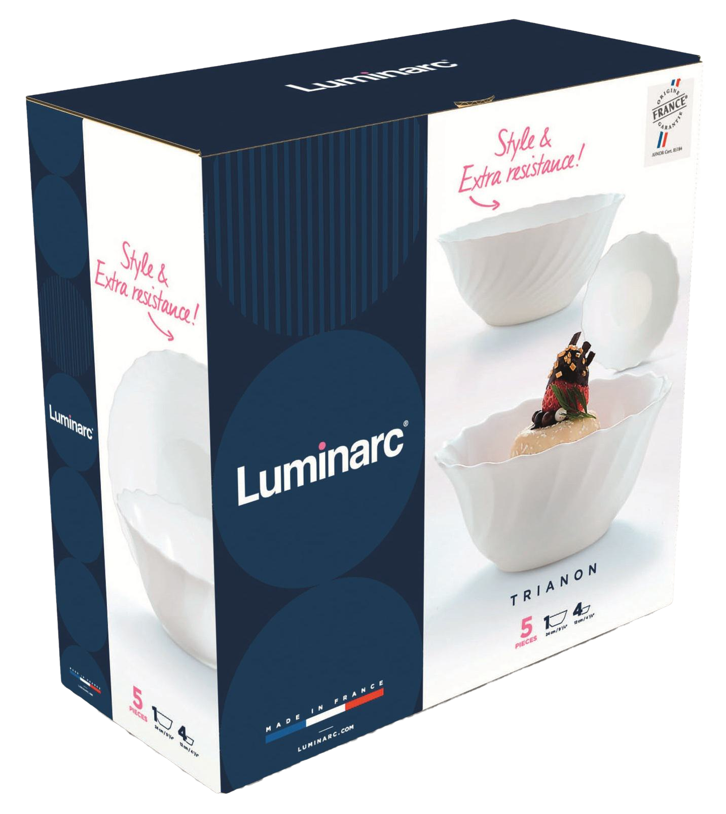 Салатник LUMINARC TRIANON /НАБІР/5 пр.  (4х12 см, 1х24 см) (J3190)