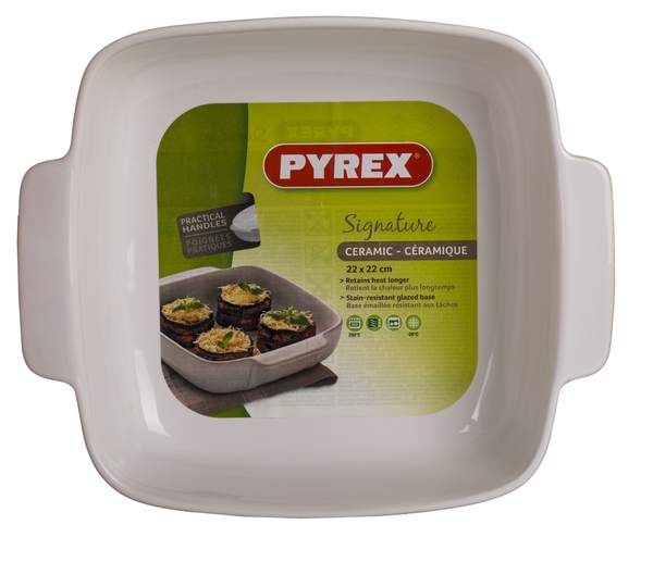 Форма с/к PYREX SIGNATURE 22х22 см /для запікання/квадр/керам/сірий (SG22SR4/7646)