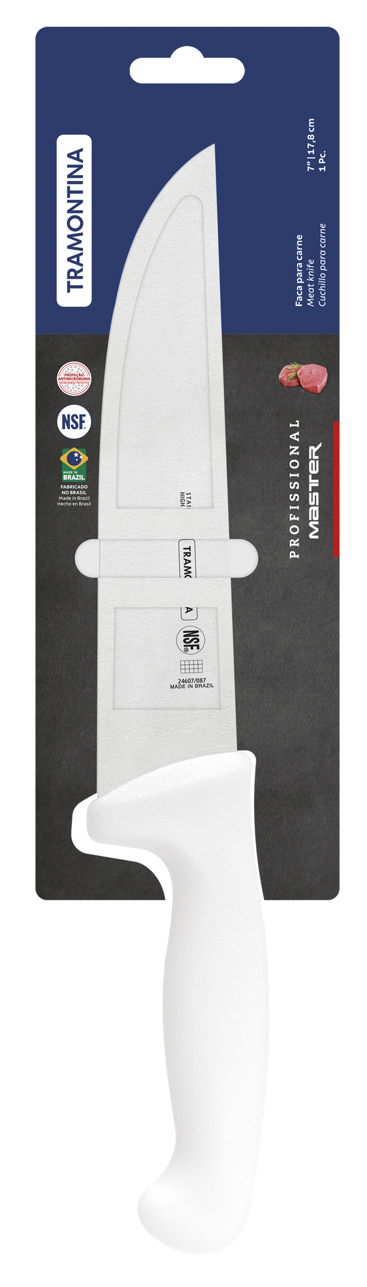 Ніж TRAMONTINA PROFISSIONAL MASTER /для м'яса 178 мм біла ручка (24607/187)