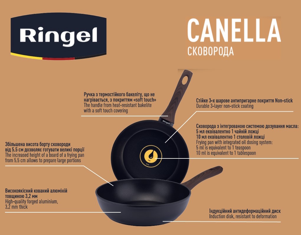 Сковорода RINGEL Canella глибока 28 см б/кришки (RG-1100-28)