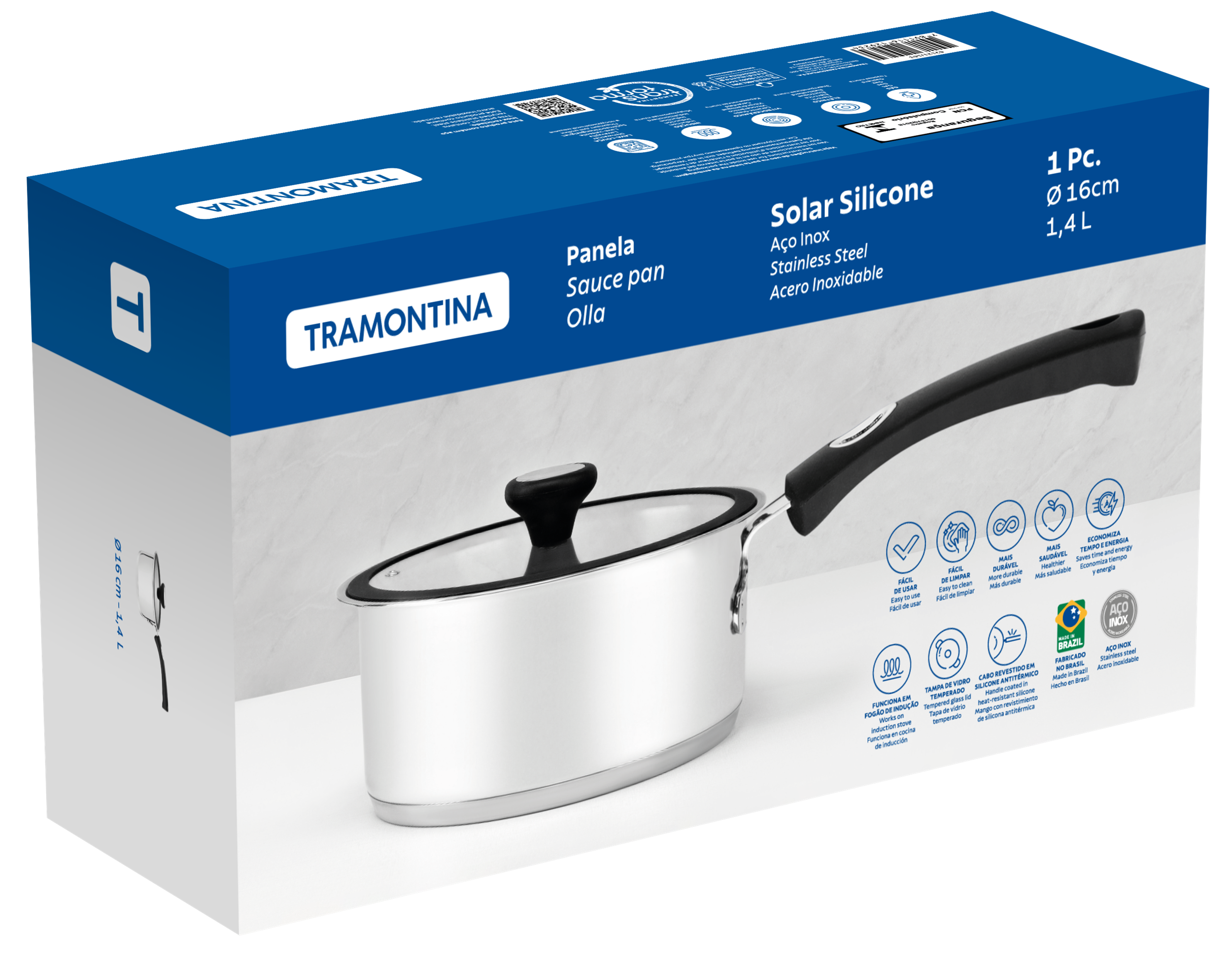 Ківш TRAMONTINA Solar silicone нерж. ківш 2,2л (діам 16см) (62121/163)