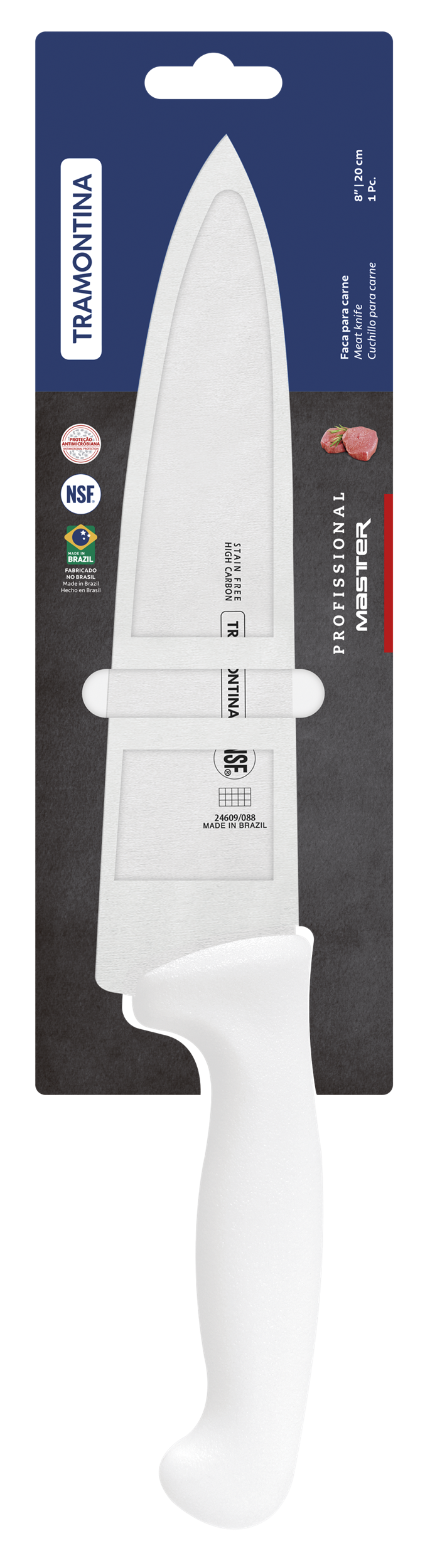 Ніж TRAMONTINA PROFISSIONAL MASTER white ніж д/м'яса 203 мм інд.бліст (24609/188)