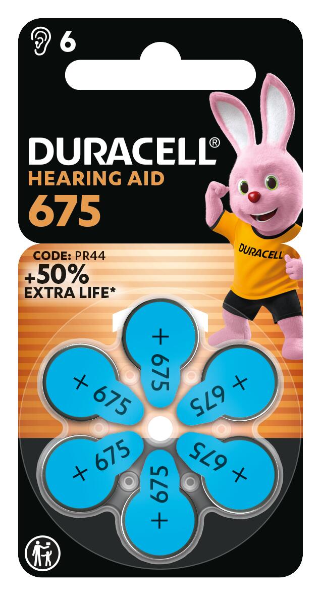 Батарейка DURACELL HA 675 уп. 6 шт.