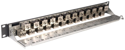 Патч-панель 24xRJ45 DG +, 568A / B, PowerCat 6, екранована 1U, графіт.кольору, MOLEX