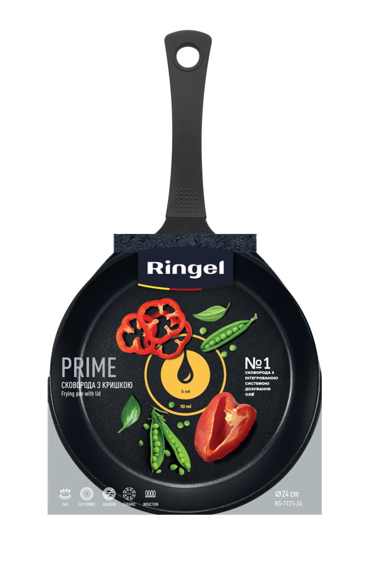 Сковорода RINGEL Prime 24 см з кришкою (RG-1121-24)