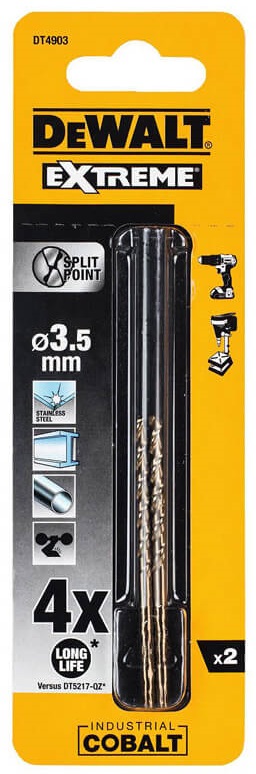 Свердло по металу DeWalt DT4903 d=3.5мм, L=70мм, 2шт.