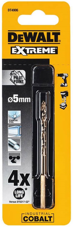 Свердло по металу DeWalt DT4906, d= 5 мм, L= 86 мм