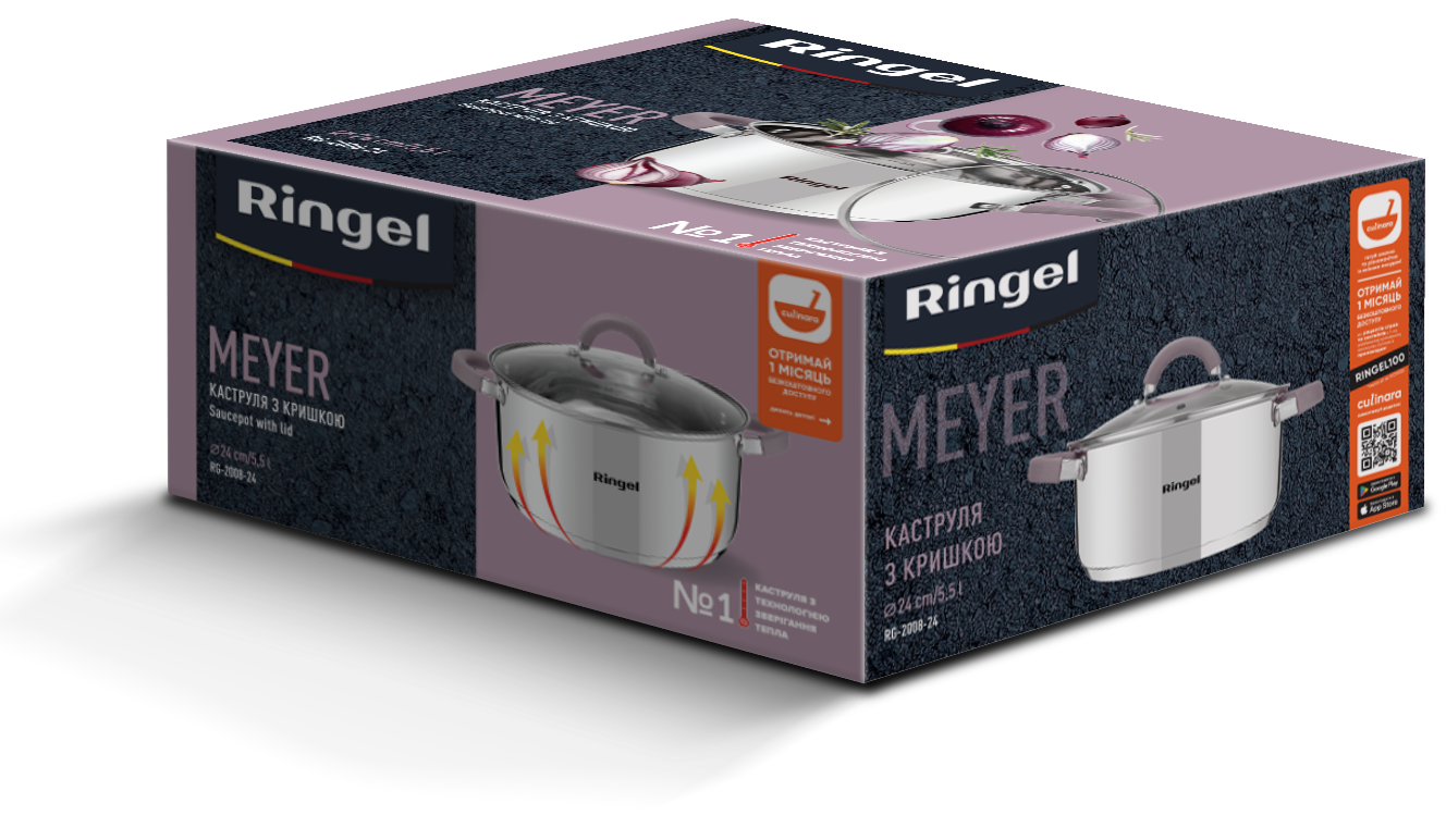 Каструля RINGEL Meyer 24 см (5.5 л) з кришкою (RG-2008-24)