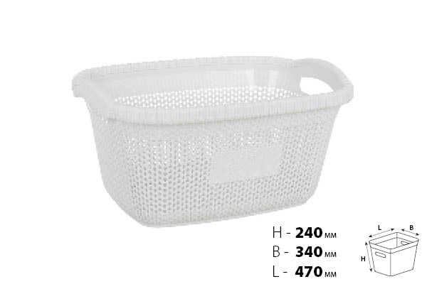 Корзина д/білизни VIOLET HOUSE 1003 Віолетта WHITE б/кр. 28 л (1003 Виолетта W б/кр. 28 л)