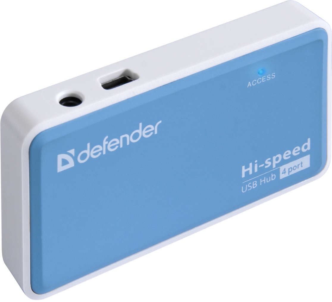 USB-хаб Defender Quadro Power+Adapter 4xUSB 2.0 220V (83503) (6054145)