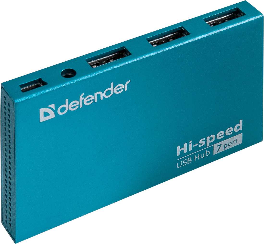 USB-хаб Defender Septima Slim+Adapterб 7xUSB 2.0 220V (83505) (6054147)