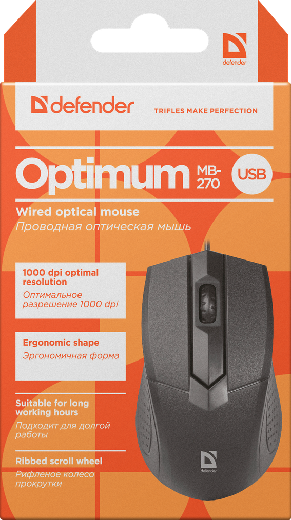 Миша Defender Optimum MB-270 USB Black (52270) (6414728)