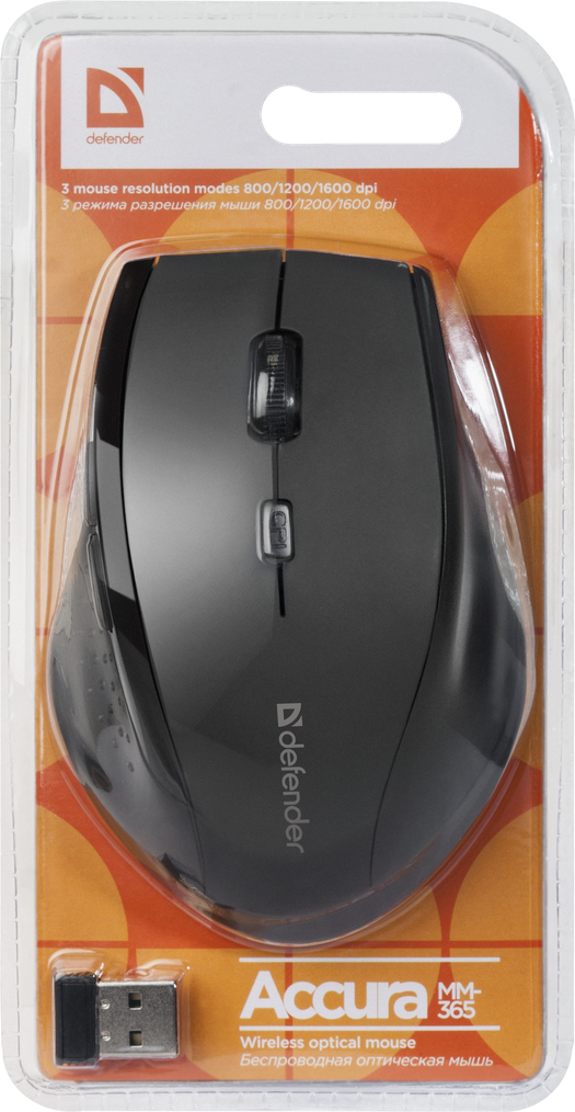 Миша Defender Accura MM-365 Wireless Black (52365) (6414725)