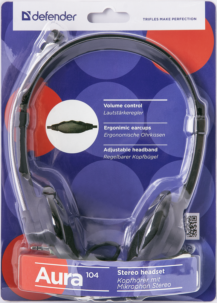 Гарнітура Defender Aura 104 Black (63104) (6272935)