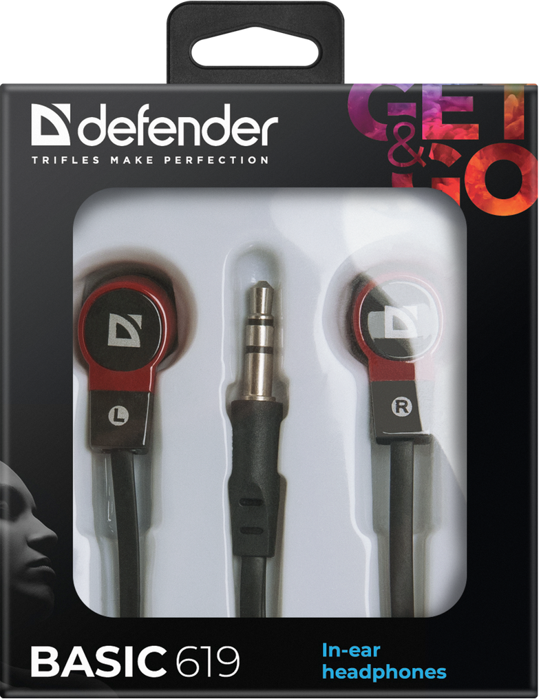 Навушники Defender Basic-619 Black/Red (63619) (6272827)