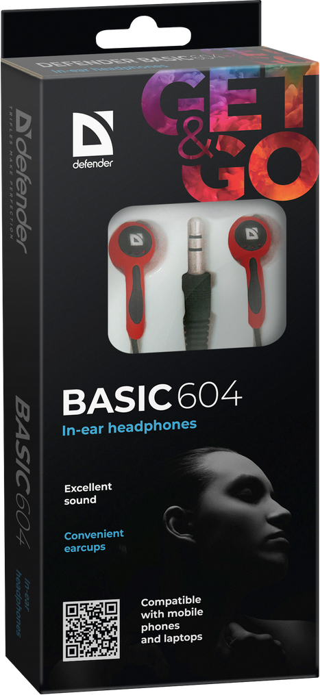 Навушники Defender Basic-604 Black-Red (63605) (6239436)