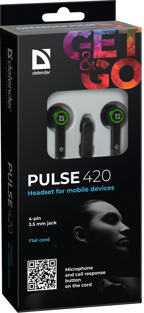 Гарнітура Defender Pulse 420 Green (63422) (6217087)