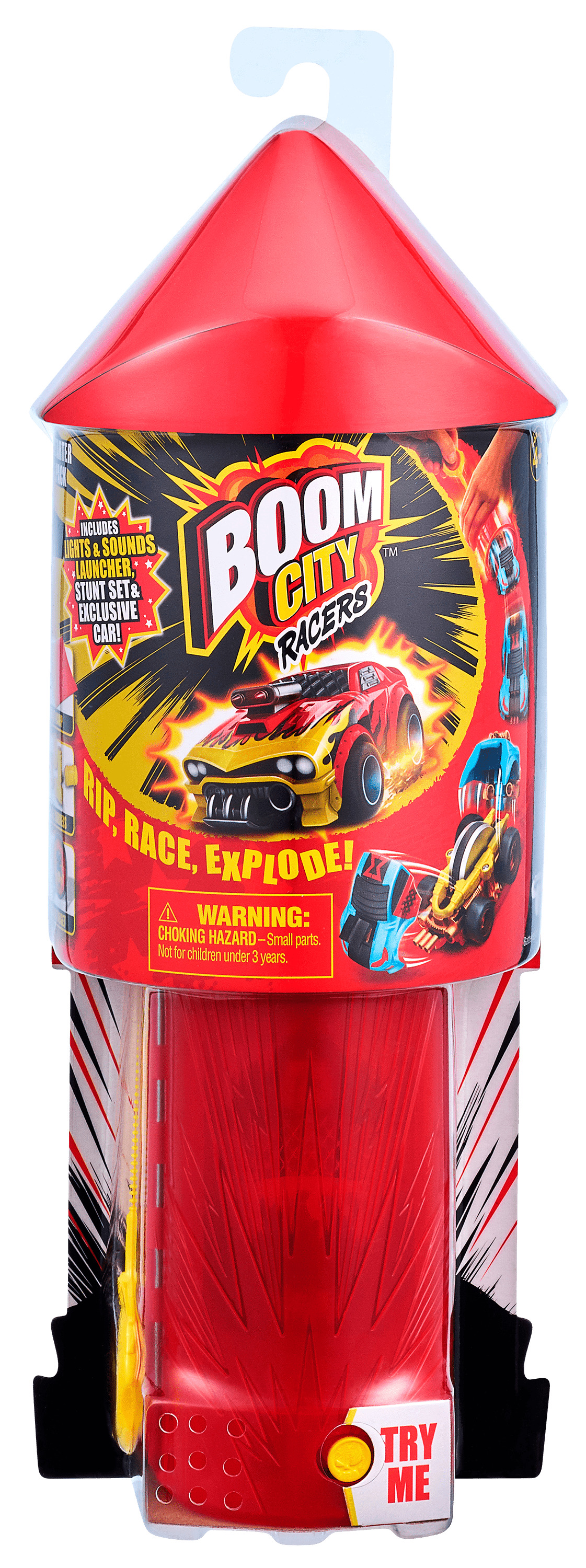 Ігровий набір Boom City Racers Стартовий набір машинка з лончером та аксесуарами  (звукові та світлові ефекти)