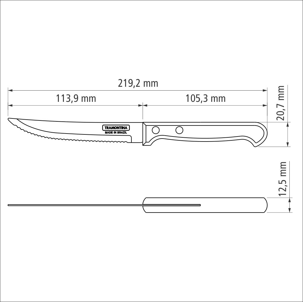 Ніж TRAMONTINA POLYWOOD д/стейка 127 мм (кр.дер) інд. уп. (21122/175)