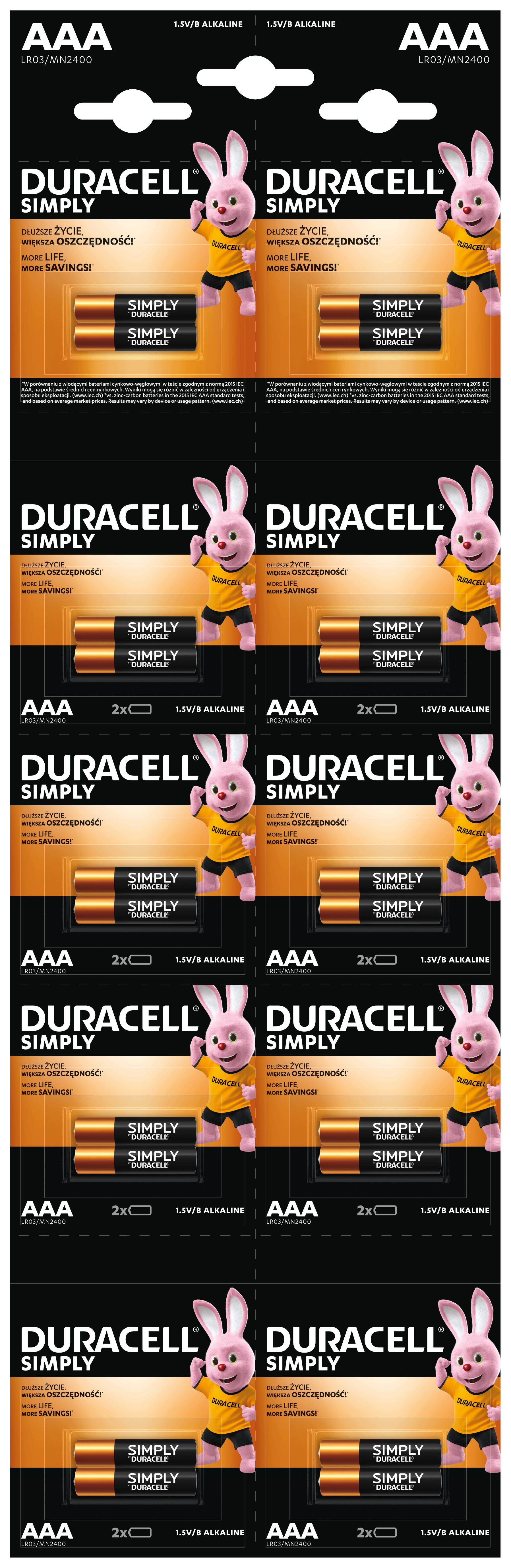 Батарейка DURACELL LR03 MN2400 уп.1х2 шт. відривна (плакат 2х10)