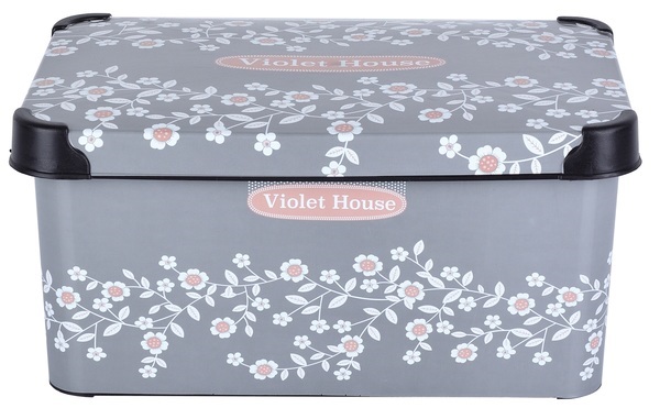 Контейнер Violet House 0647 Decor Antrasit Flower з/кр. 10 л