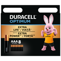 Батарейка DURACELL LR03 KPD 08*10 Optimum уп. 1x8 шт. (1465318)