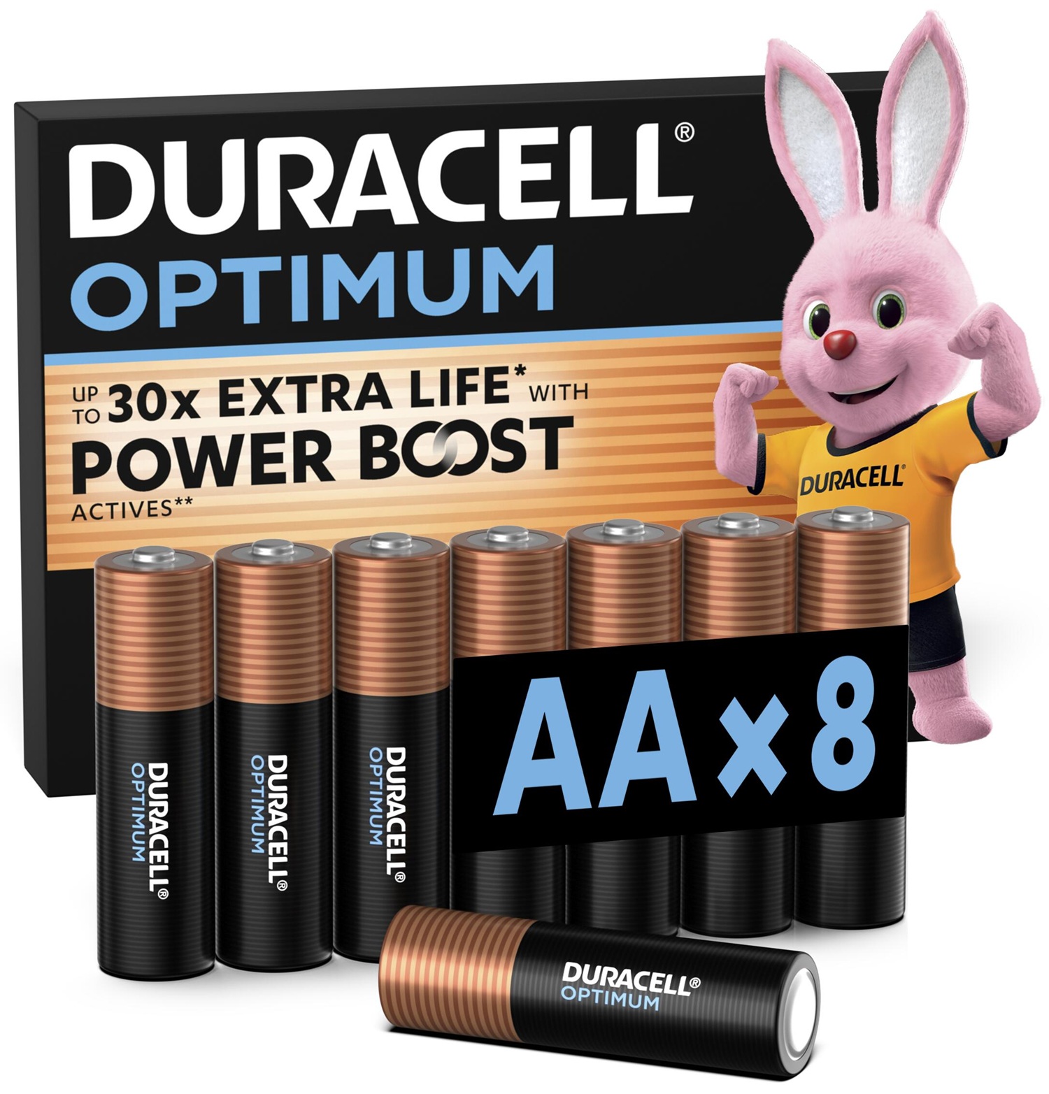 Батарейка DURACELL LR06 KPD 08*10 Optimum уп. 1x8 шт.