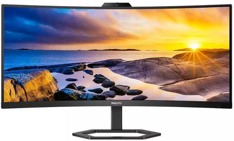 Монiтор TFT PHILIPS 34" 34E1C5600HE/00 21:9 WQHD VA Curved 100Hz HDMI DP USB-C WebCam