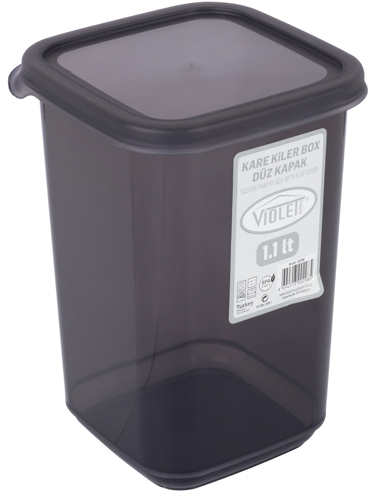 Контейнер для сипучих Violet House 0298 Transparent Black 1.1 л