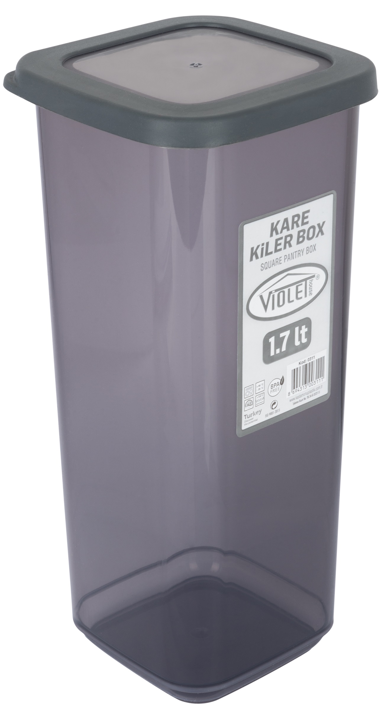 Контейнер для сипучих Violet House 0311 Transparent Black  1.7 л 
