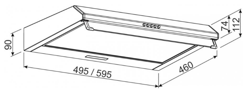 Витяжка JANTAR ST I LED 60 WH