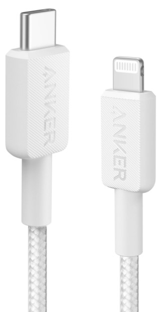 кабель ANKER 322 USB-C to Lightning - 0.9m Nylon (Білий)