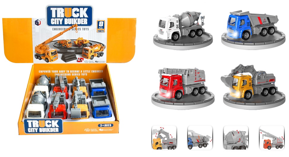 Іграшка DIY TOYS Будівельна техніка Pull-Back зі світл та музичн ефектами в асортименті