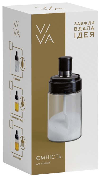 Спецівниця VIVA DAILY / 250 мл з ложкою д/меду/ в уп. (S250-H)