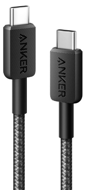 кабель ANKER 322 USB-C to USB-C - 0.9m Nylon (Чорний)