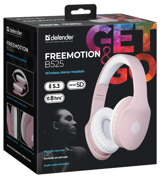 Гарнітура Defender FreeMotion B525 White/Pink (63528)  (6787950)