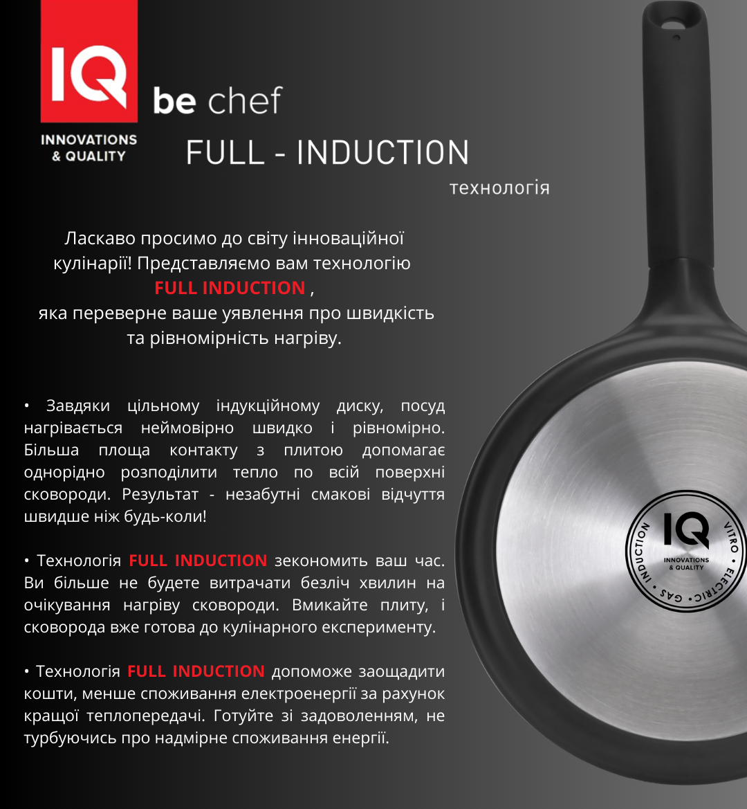 Сковорода IQ Be Chef універсальна 28 см б/кришки (IQ-1144-28)