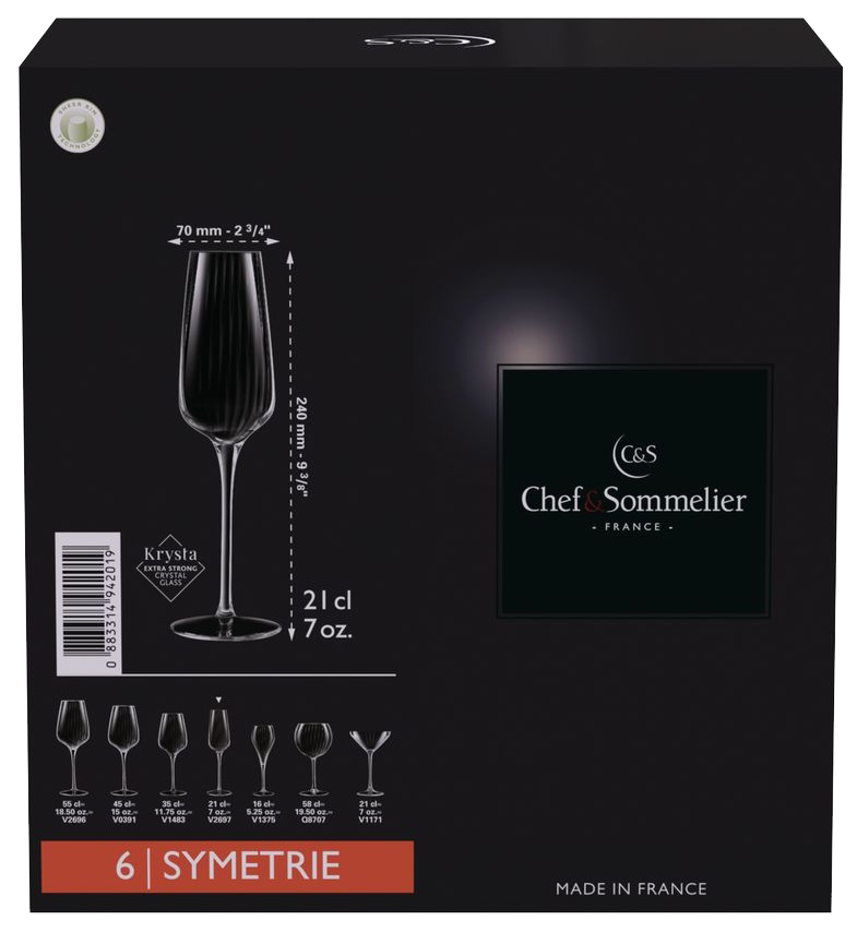 Келих C&S SYMETRIE /НАБІР/6*210 мл д/шампанського (V2697/1)