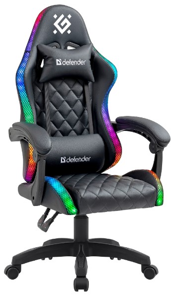 ігр. крісло DEFENDER (64559) Energy чорний,RGB,класс 4,PU