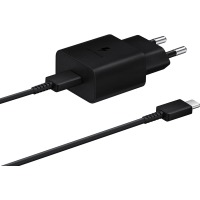 мережева зарядка SAMSUNG 15W Power Adapter (w C to C Cable) EP-T1510XBEGEU / Чорна