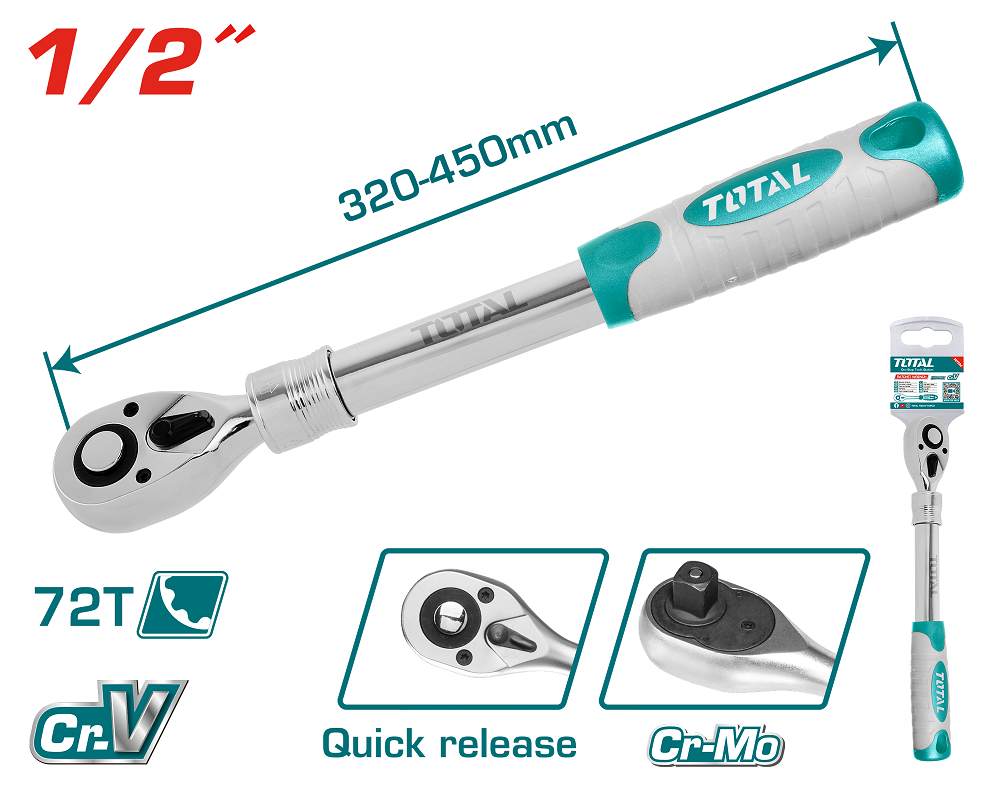 Ключ трещітка TOTAL THT106128L 1/2