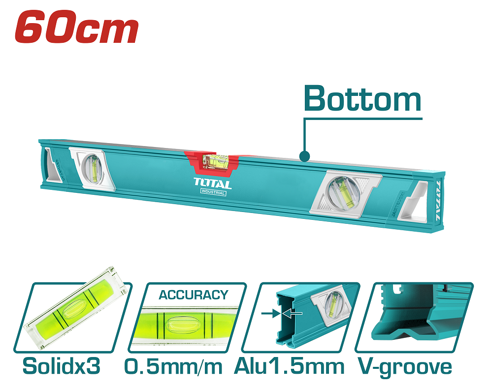 Рівень TOTAL TMT26086 600 мм, 3 вічка
