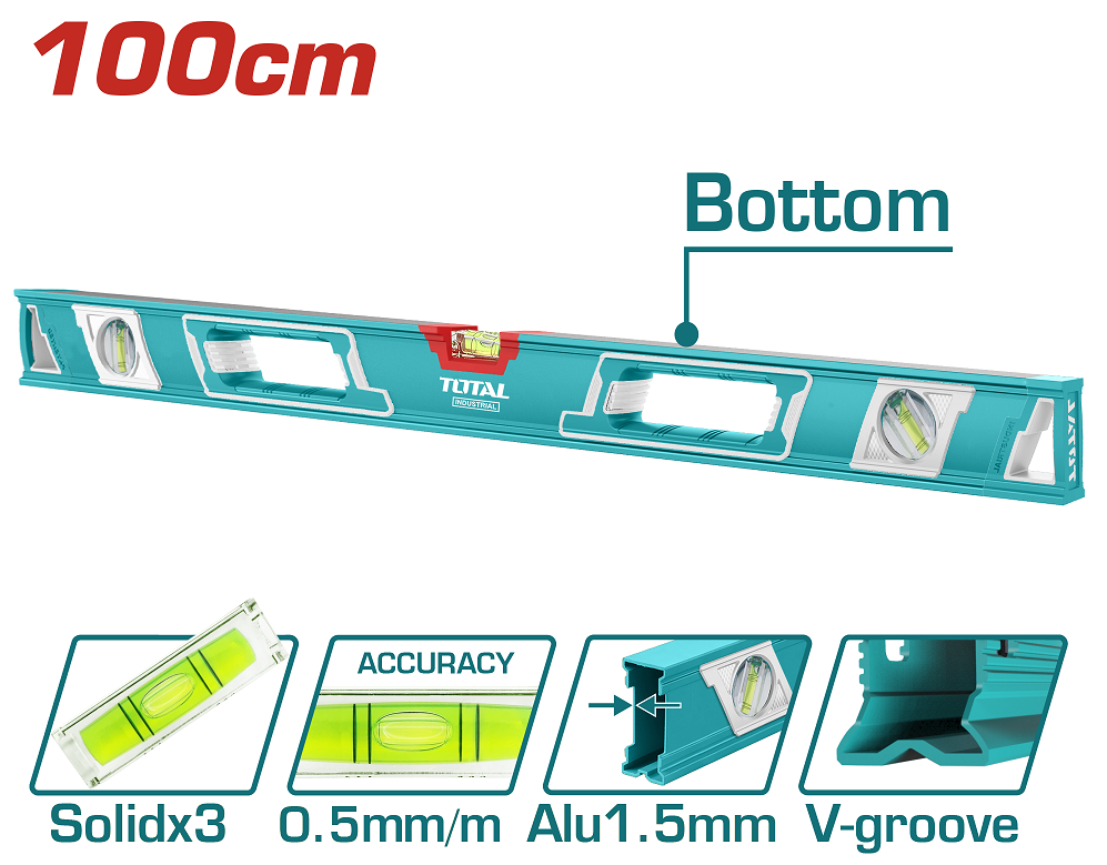 Рівень TOTAL TMT210086 1000 мм, 3 вічка