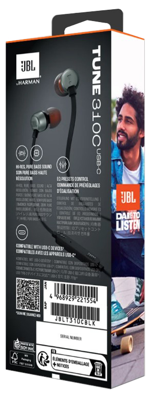 Гарнітура JBL TUNE 310C USB-C Black (JBLT310CBLK) (6995501)
