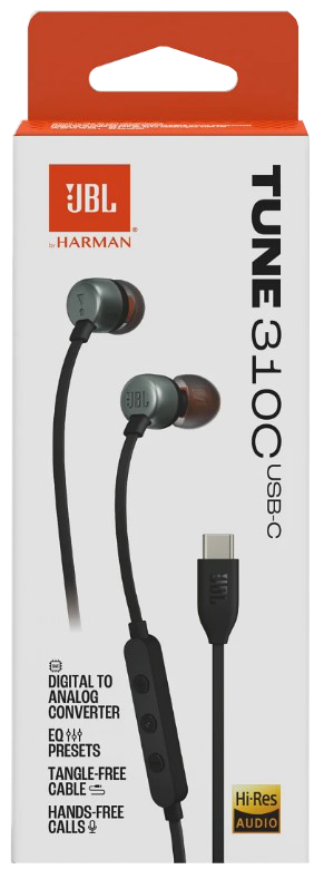 Гарнітура JBL TUNE 310C USB-C Black (JBLT310CBLK) (6995501)