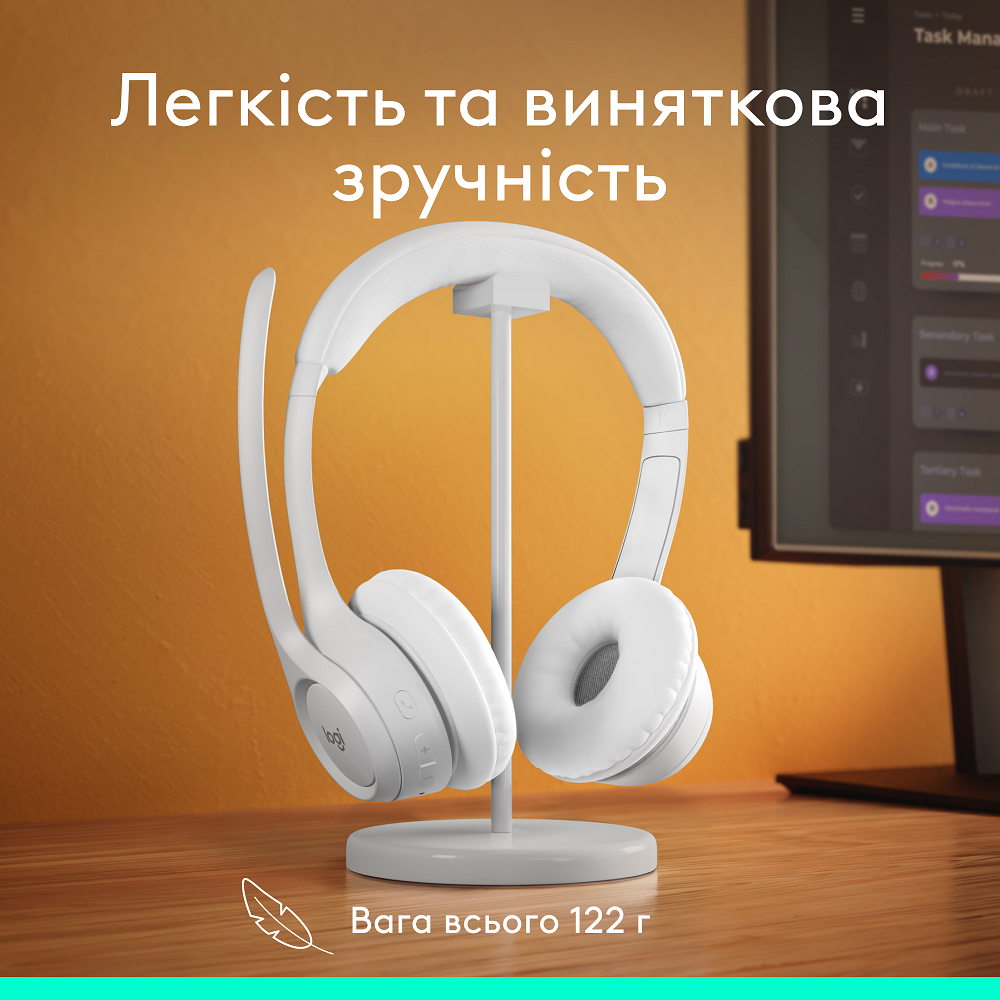 Гарнітура Logitech Zone 300 Wireless Headset BT White (981-001417)  (6996323)