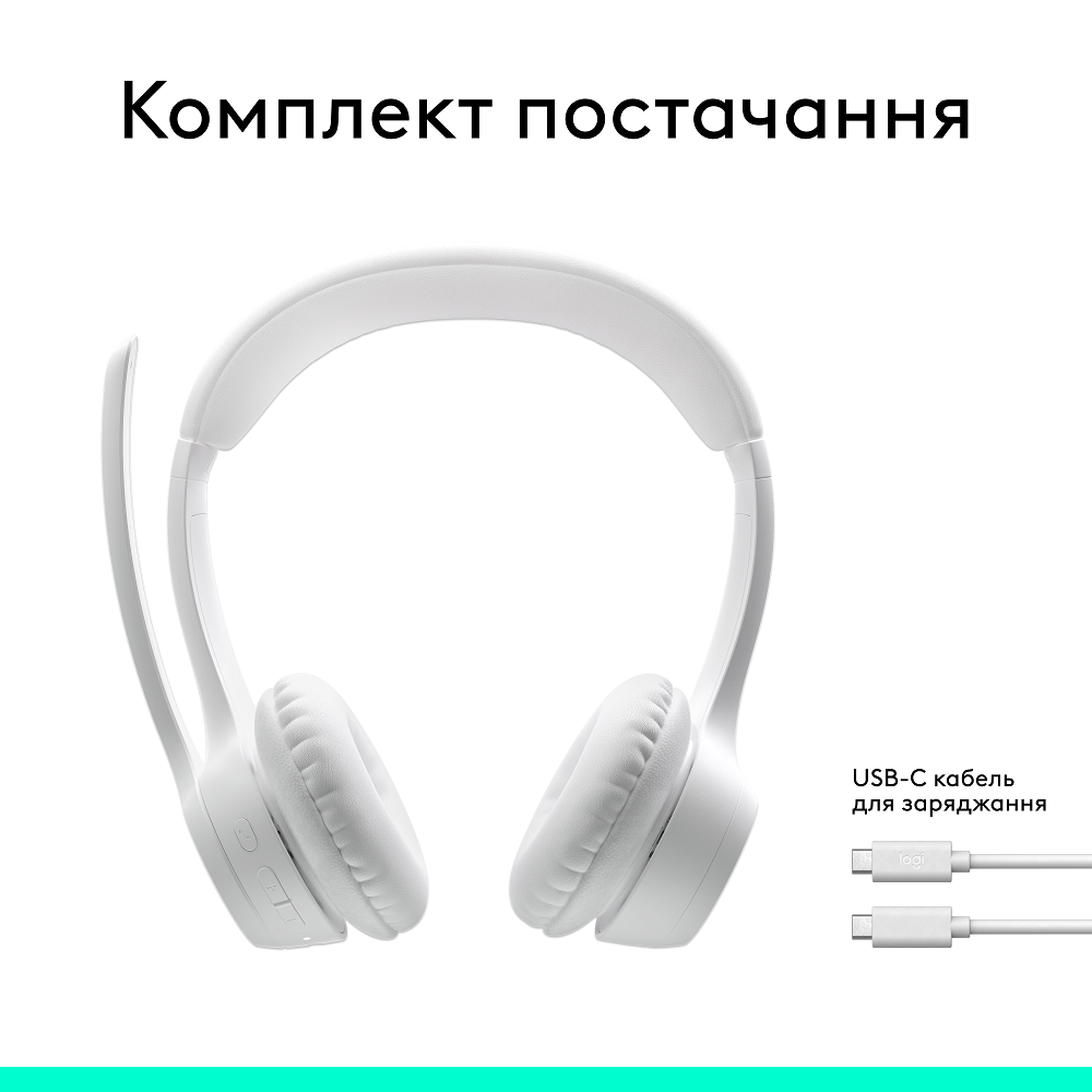 Гарнітура Logitech Zone 300 Wireless Headset BT White (981-001417)  (6996323)