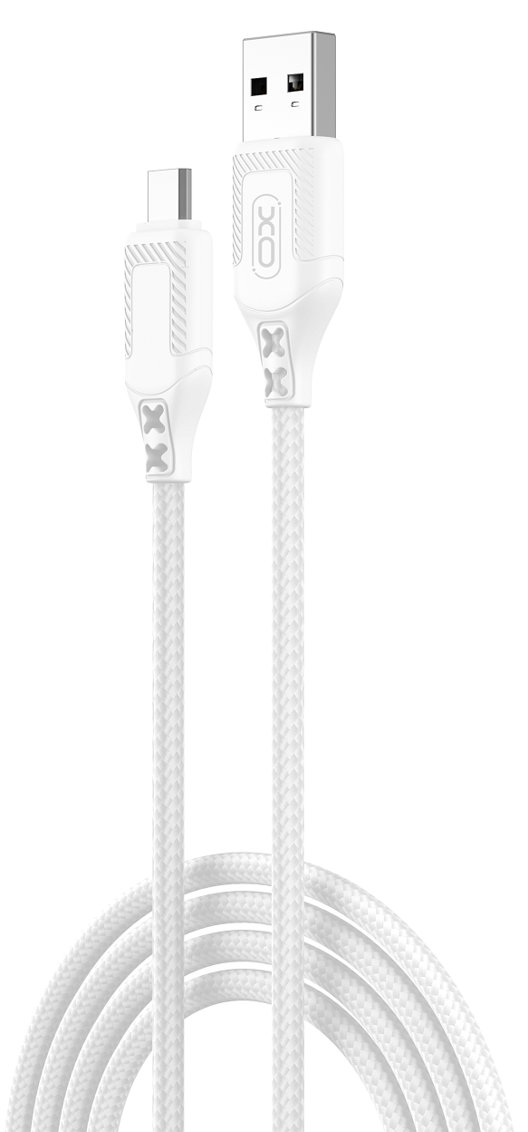 кабель XO NB235 Zebra Series Braided USB-A to Micro - 1m (Білий)