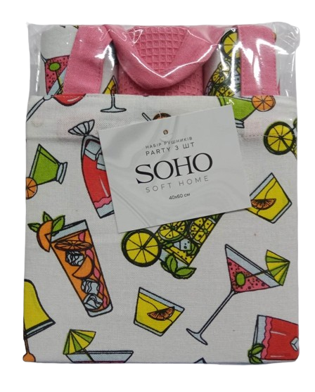 Кухонний текстиль SOHO Наб. руш. 40*60см бавовна 100% Party 3 шт.