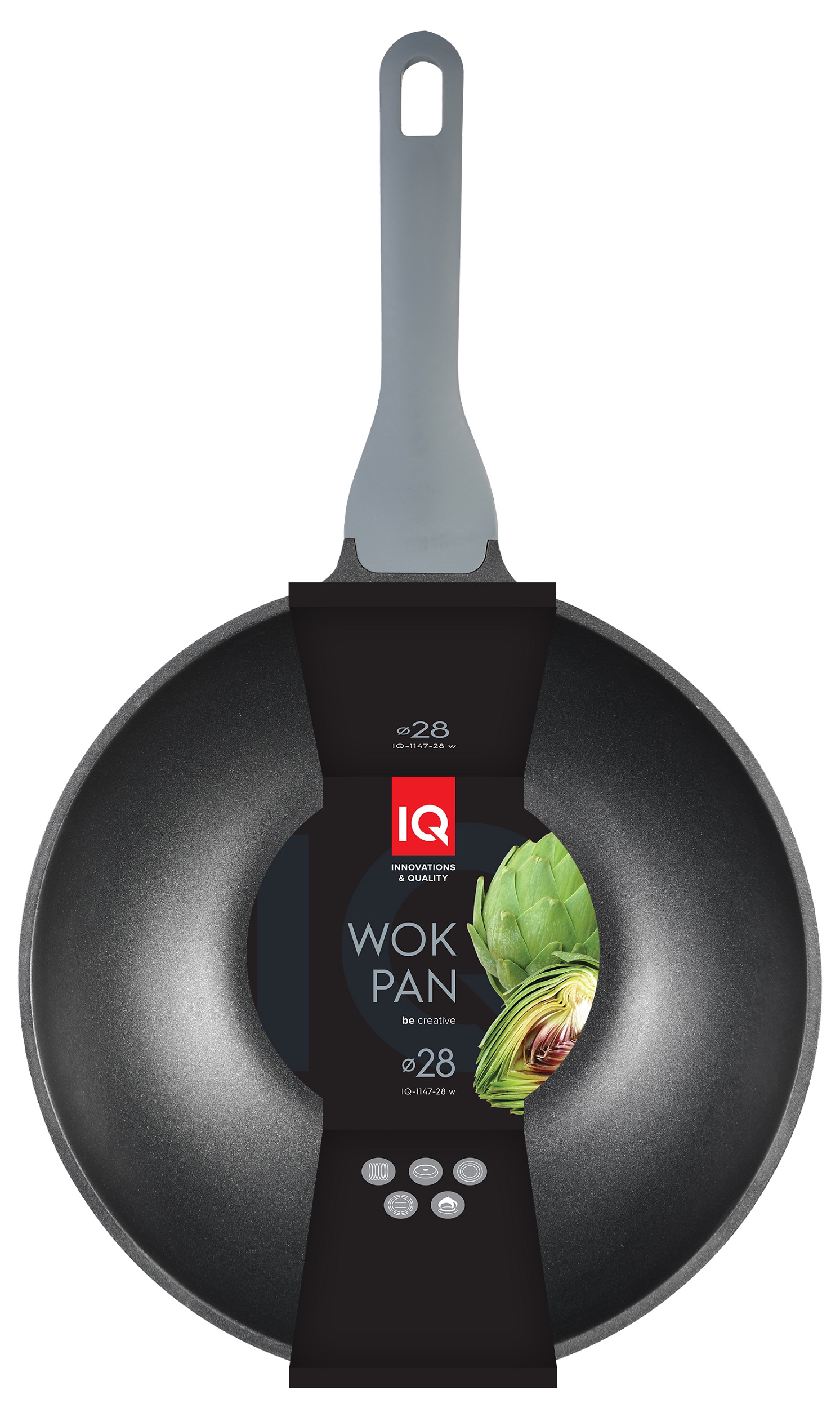 Сковорода IQ Be Creative ВОК 28 см б/кришки (IQ-1147-28 w)